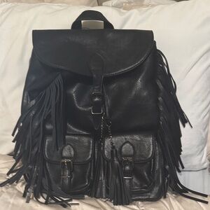 Foxblood Vegan Leather VIP Fringe Backpack